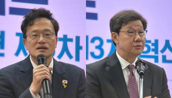 (왼쪽부터) 박주민 국회의원, 노연홍 한국제약바이오협회 회장. 사진=최인환 기자