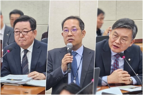 (왼쪽부터) 박은수 한국의료분쟁조정중재원장, 김국일 보건복지부 보건의료정책관(국장). 김윤 더불어민주당 의원. 사진=김원정 기자