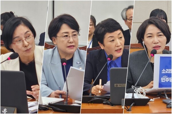 (왼쪽부터) 국회 보건복지위원회 국민의힘 서명옥 의원, 조국혁신당 김선민 의원, 더불어민주당 전진숙 의원, 더불어민주당 서미화 의원. 사진=김원정 기자