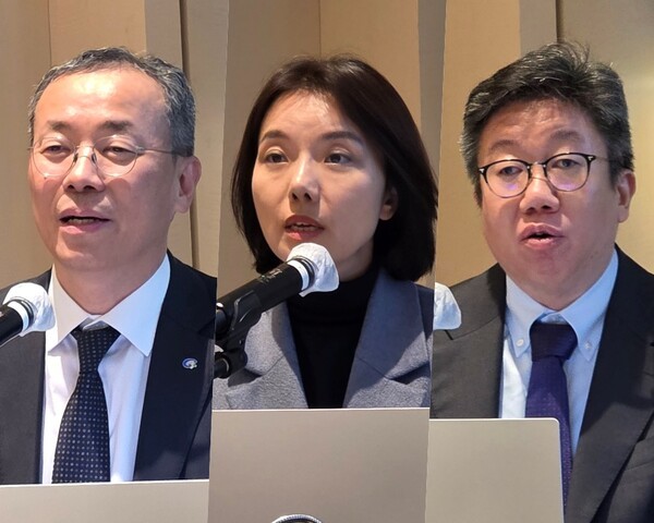 (왼쪽부터) 대한폐고혈압학회 정욱진 회장, 김경희 진료지침이사, 김대희 총무이사. 사진=박으뜸 기자