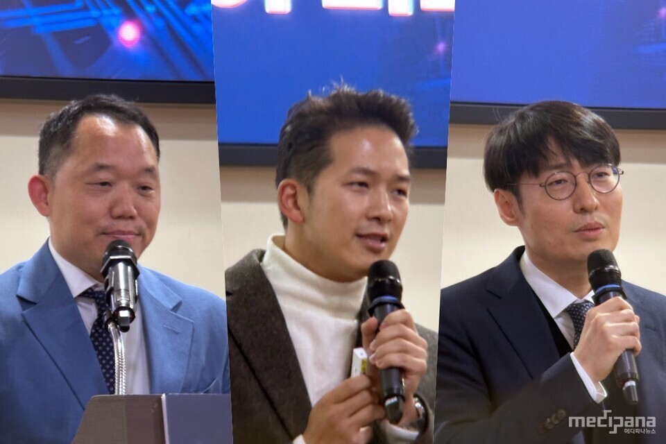 (왼쪽부터) 윤사중 존스홉킨스대 생명정보학부 교수, 윤찬 에버엑스 대표이사, 조원영 SW정책연구소 실장. 사진=최인환 기자