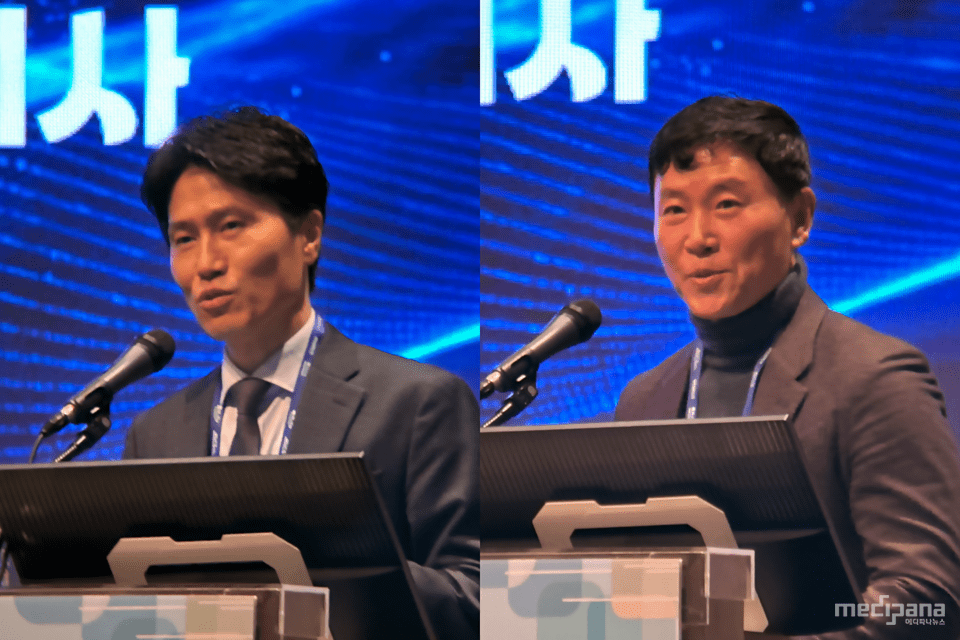 (왼쪽부터) 박양수 메디팁 대표, 유정희 드림씨아이에스 대표. 사진=최인환 기자