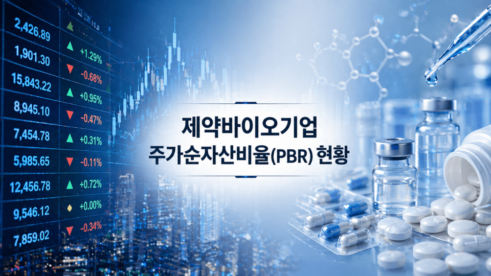 제약바이오 PBR, 에이비엘 47.5배 '최고'‥알테 44.1배, 펩트론 43.5배 - 뉴스 썸네일 이미지